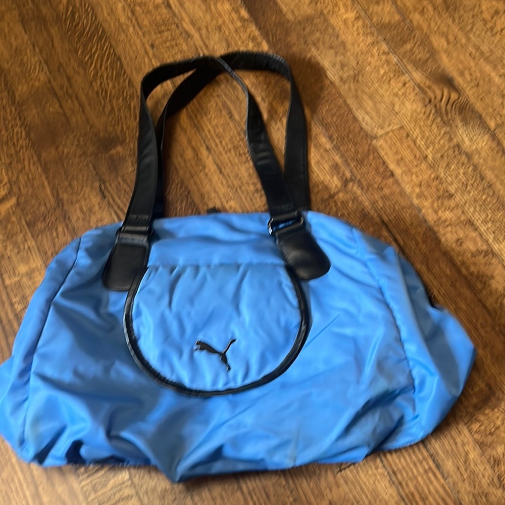Puma Blue Zipper Closure Gym Bag